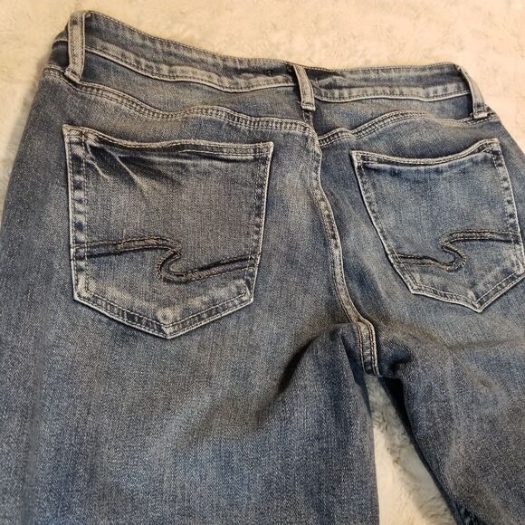 Silver Jeans Womens 30x 29 Boyfriend Distressed Fluid Denim Medium Wash … - Picture 12 of 12